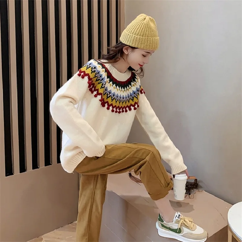 Новинка 2021 свитер в иностранном стиле Рождественский пуловер на сезон осень-зима