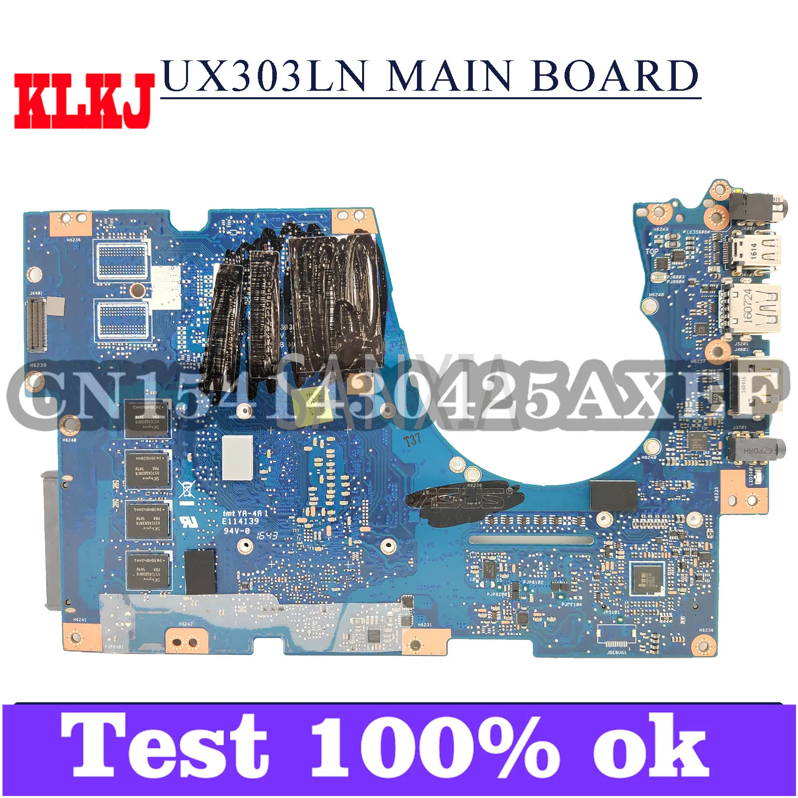 

KLKJ UX303LN Laptop Motherboard For ASUS UX303LA UX303LAB UX303LB UX303LN UX303L Original Mainboard 4GB-RAM I7-4510U GM