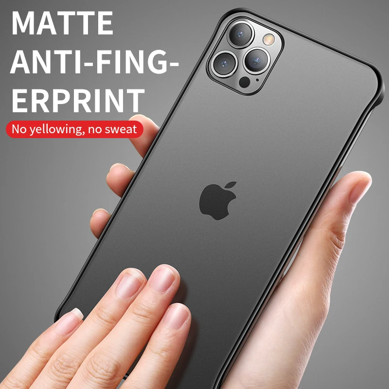 Роскошный безрамочный матовый чехол iHaitun для телефона iPhone 12 ProMax чехлы без рамки