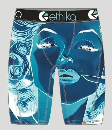 Ethika, мужское нижнее белье до колен, хипстер, хип-хоп, уличная одежда, мужские боксеры, быстросохнущие, модные, дышащие, длинные, для ног, боксеры для женщин - Цвет: M