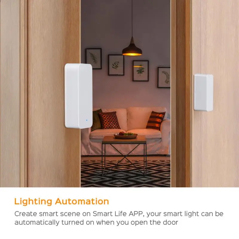 

Tuya Smart WIFI Door Magnetic Alarm Detector Tuya Smart Life App Control Independent Magnetic Sensor Compatible With Alexa