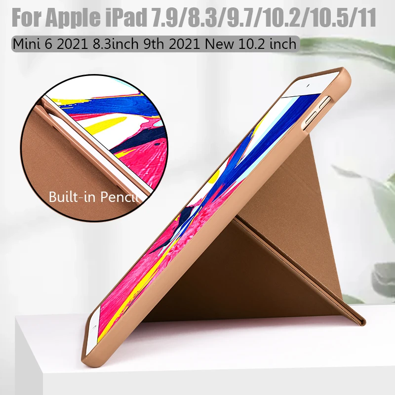 

2021 iPad 10.2 Case For iPad 9th 8th Generation Cover For Mini6 2018 iPad 9.7 6th Air 2 3 10.9 Air4 2021 Pro 11 10.5 Smart Cover