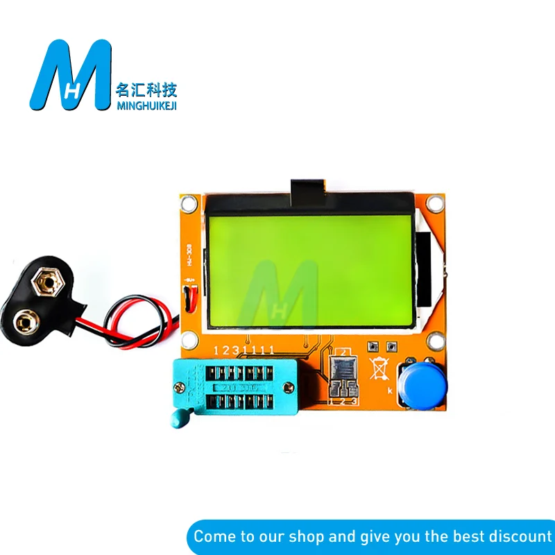 

LCR-T4 ESR Meter Transistor Tester Diode Resistor Triode Capacitance SCR Inductance Automatic Shutdown LCD Display ATMEGA328P-AU