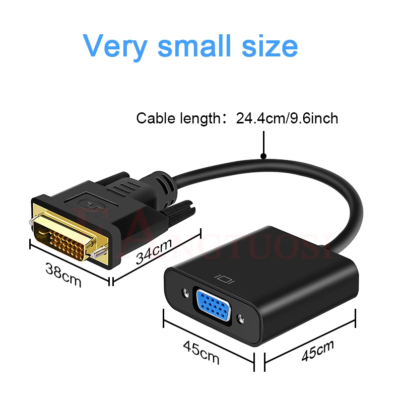 FANGTUOSI HD 1080P DVI штекер к VGA гнезду адаптер 24 + 1 25 контактный 15 гнездовой кабель
