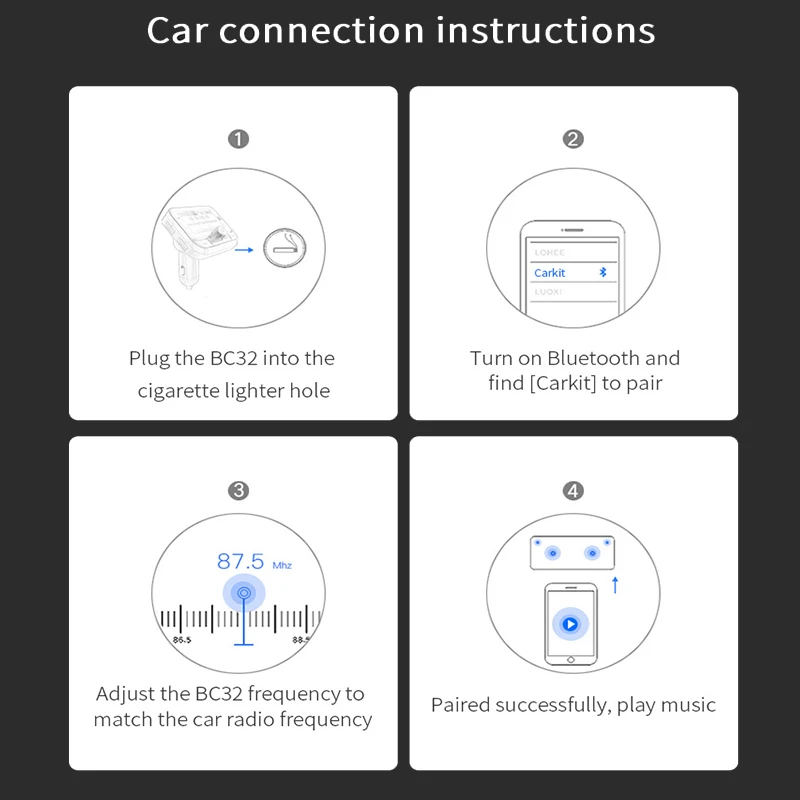Fm-передатчик Bluetooth Автомобильный 1,8 дюймов ЖК-дисплей fm-модулятор с AUX Bluetooth MP3 музыкальный плеер радио передатчик двойной USB