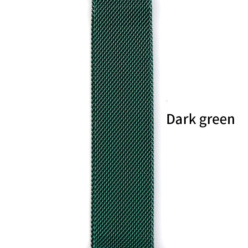 Dark Green DIMU Миланский Браслет, Браслет для наручных часов Apple Watch, версии 5/4/3/2/1 38 мм 42 мм Нержавеющая сталь ремешок для наручных часов iWatch, 40 мм, длина-44 мм, ремешок для часов - Цвет ремешка: Dark Green
