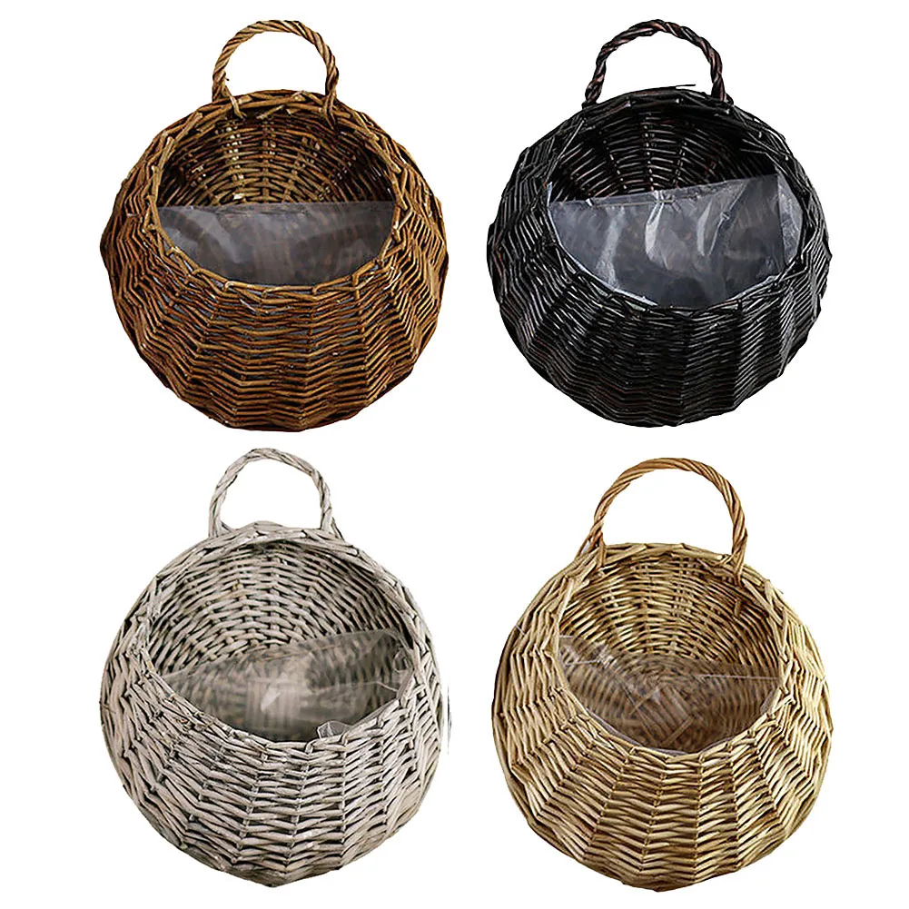 Цветочный горшок украшения дома сад ручной работы из ротанга винтажный