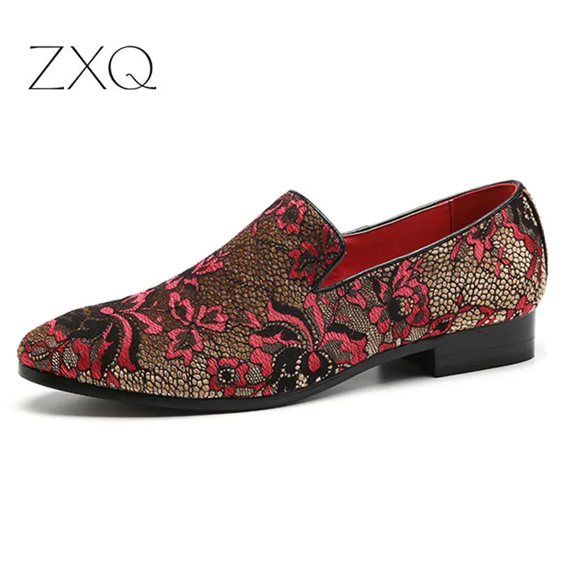 Личности для мужчин вечерние лоферы С цветочной вышивкой Для девочек Мужская