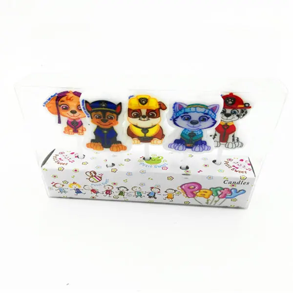 Candle-4-5PCS 5 шт./партия, топперы для торта с изображением Человека-паука Пикачу и Микки, украшения для дня рождения, Детские декоративные свечи с динозавром на день рождения - Цвет: Candle-4-5PCS