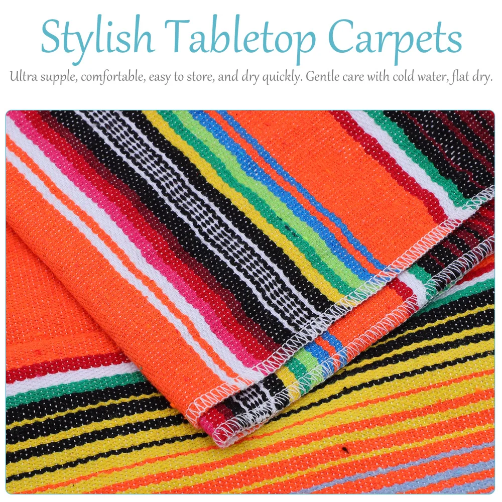 

Colorful Desktop Blanket Rainbow Carpet Creative Mexican Style Blankets
