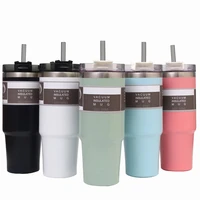stainless steel tumbler insulated tumbler with lid and straw double walled insulated travel coffee mug for hot or cold drinks