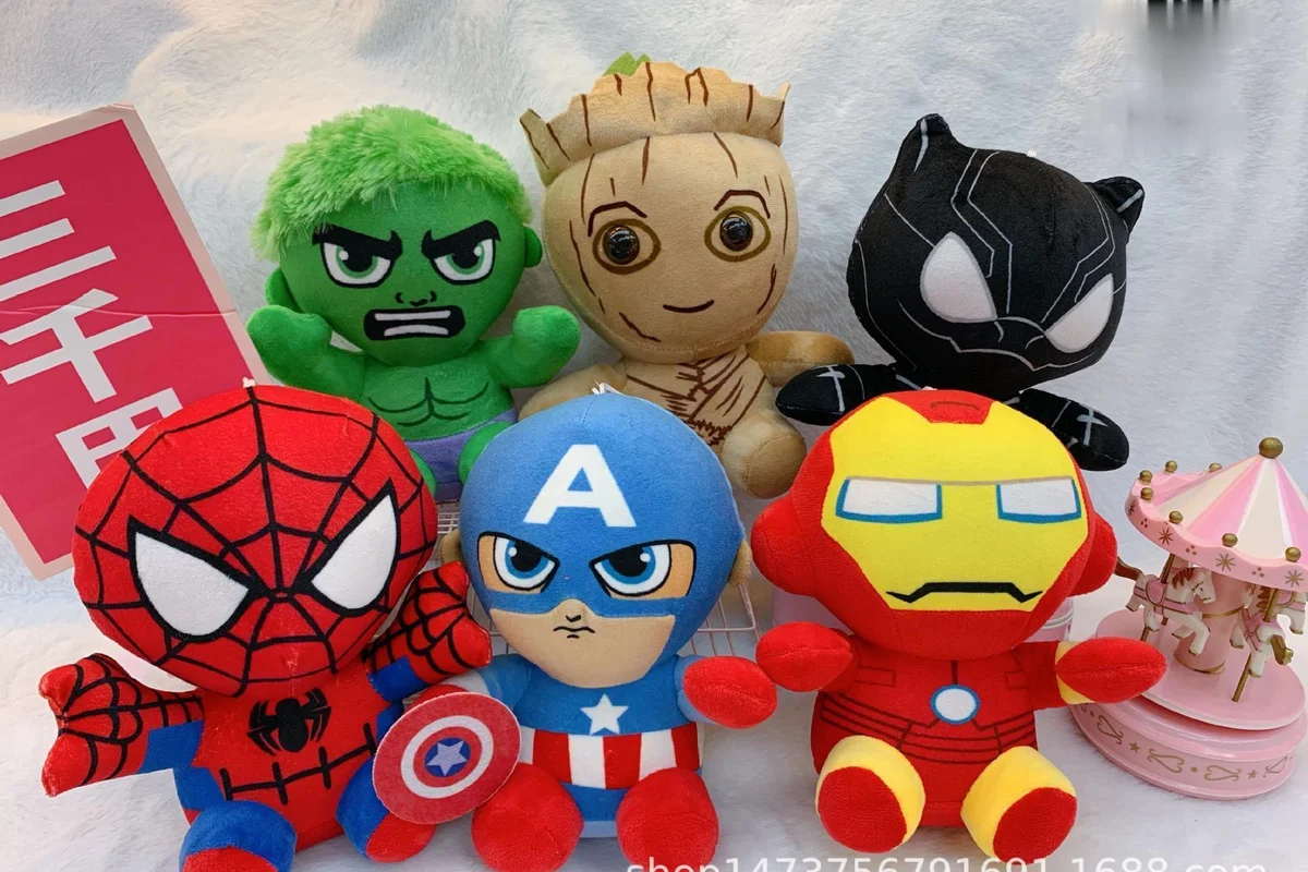 

Hasbro 6 шт., Мультяшные Мстители, плюшевые Железный человек, Человек-паук, Капитан Америка, кукла, новый стиль, Haikyuu, плюшевые аниме, плюшевые игр...