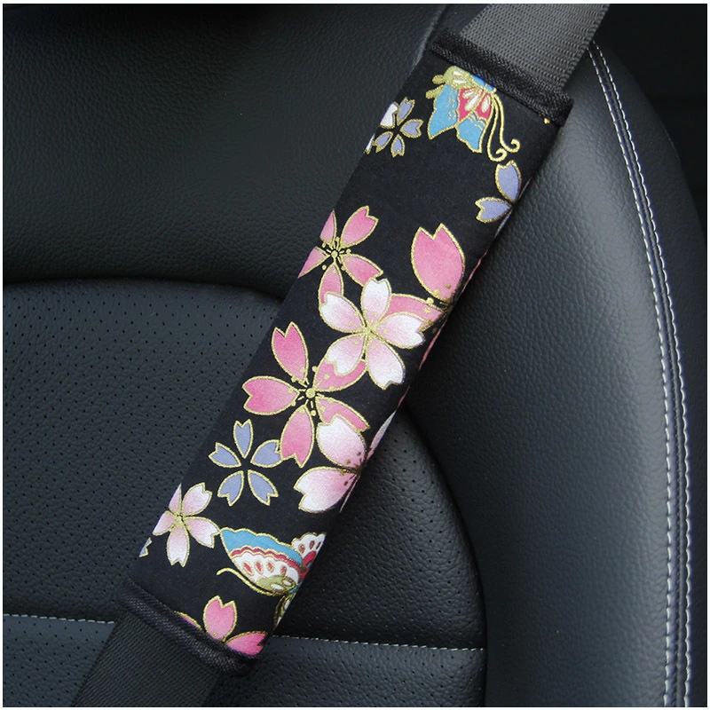 

6.5X23cm Car Truck Universal Safety Belt Covers Car Seat Shoulder Strap Pad Cushion Protection Flower Padding Auto Accessories