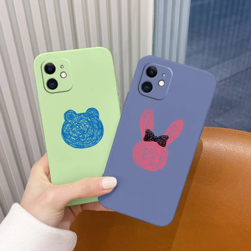 

Bear Avatar Silicone Case For iPhone 12 Pro Max Mini 11 Pro Max X XR XS MAX SE2020 8 7 Plus 6 6S Plus Soft Phone Back Cover