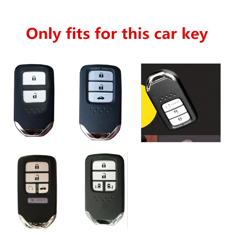 

Carbon fiber silicone rubber car remote key fob cover case for Honda 2016 2017 CRV Pilot Accord Civic Fit Freed keyless