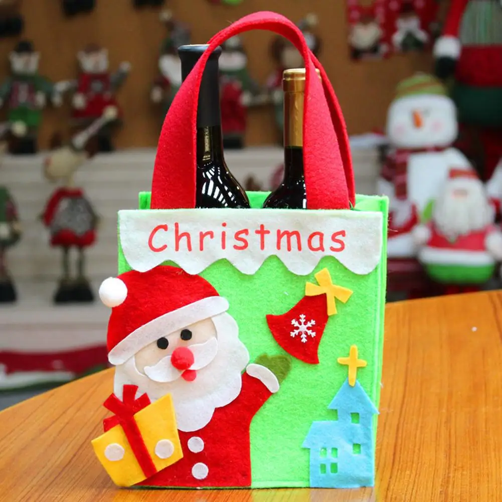 1PC Christmas Decorative Storage Bag Snowman Santa Claus with Handle for Candy Apple Large Bags Supplies | Дом и сад