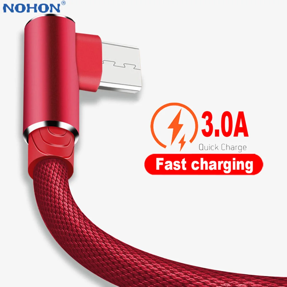 90 градусов микро USB кабель Шнур зарядное устройство данных для Samsung A10S S7 Huawei Honor 10i