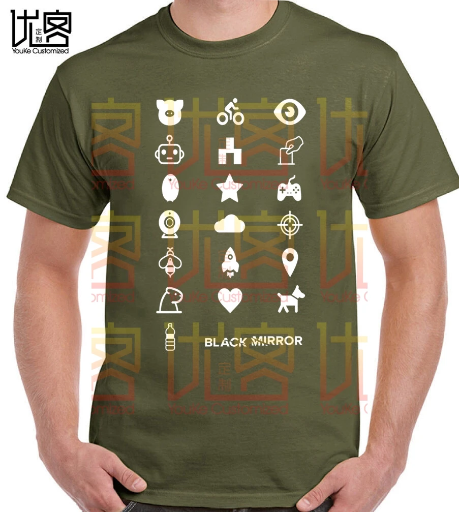 Черная зеркальная телевизионная повседневная одежда модная новинка мужские