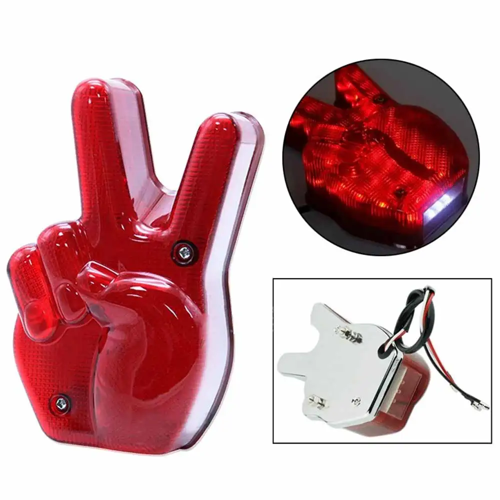 

12V LED Taillight Finger Victory General Taillight Cruise Warning Light Rear Brake Lamp Motorcycle Modification Accessories