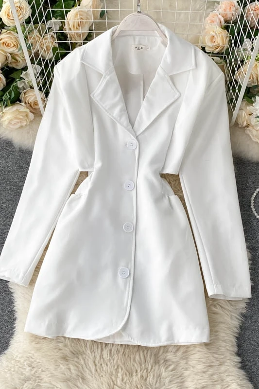 

ZOSOL Women's Design Heart Machine Hollow-out Backless Waist Hugging Retro Single-Breasted Suit Jacket Suit Fashion