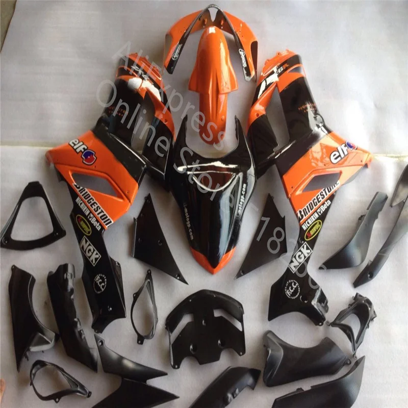 Лидер продаж ZX 6R 636 для KAWASAKI NINJA ZX6R 07-08 ZX-6R 2007 2008 индивидуальный черный оранжевый