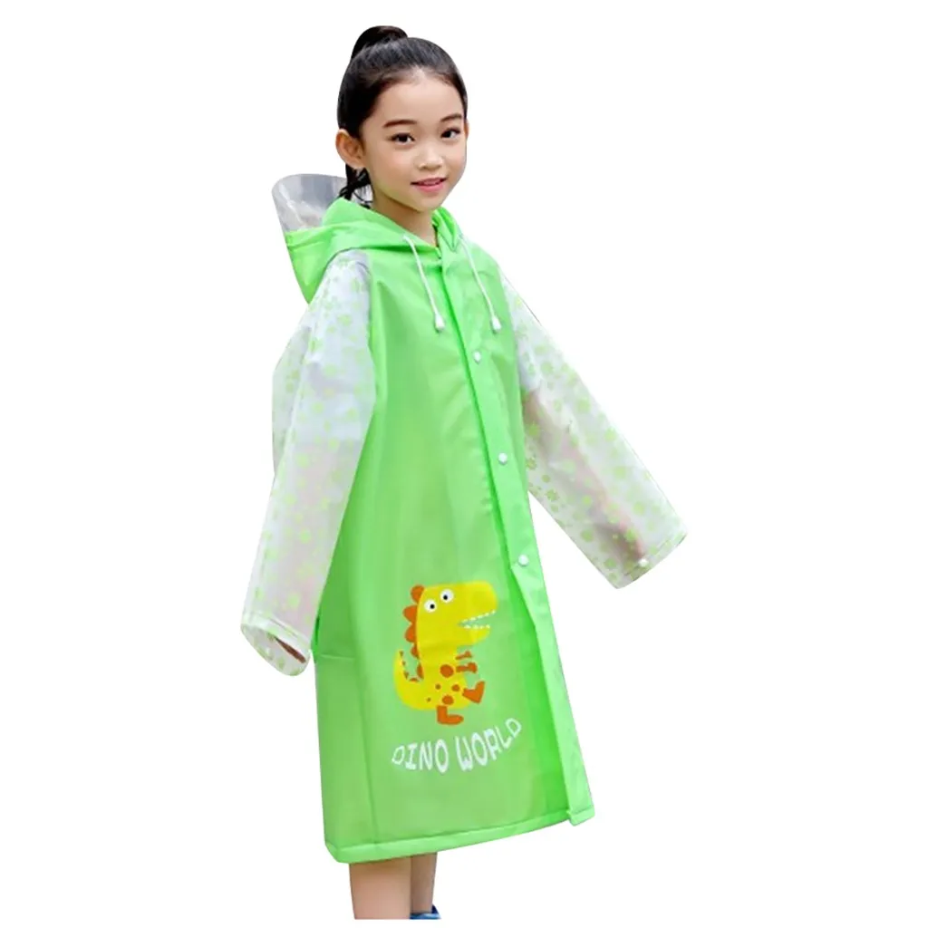 

6-15Y Children Protective Clothing Reusable Isolation Suit EVA with Helmets Bag Anti-Dust Clothing Raincoat A60