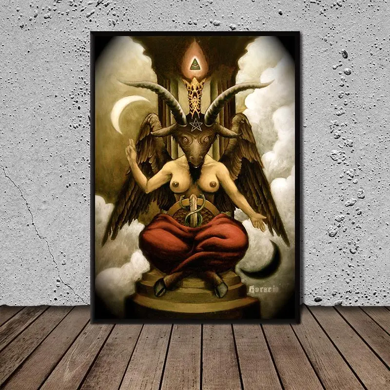 

Baphomet Devil Poster Nordic Fashion Canvas Painting Wall Art Pictures Prints and Posters for Living Room Dcor