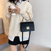 thick chain small pu leather flap bags for women 2021 branded trend womens trending designer crossbody shoulder handbags