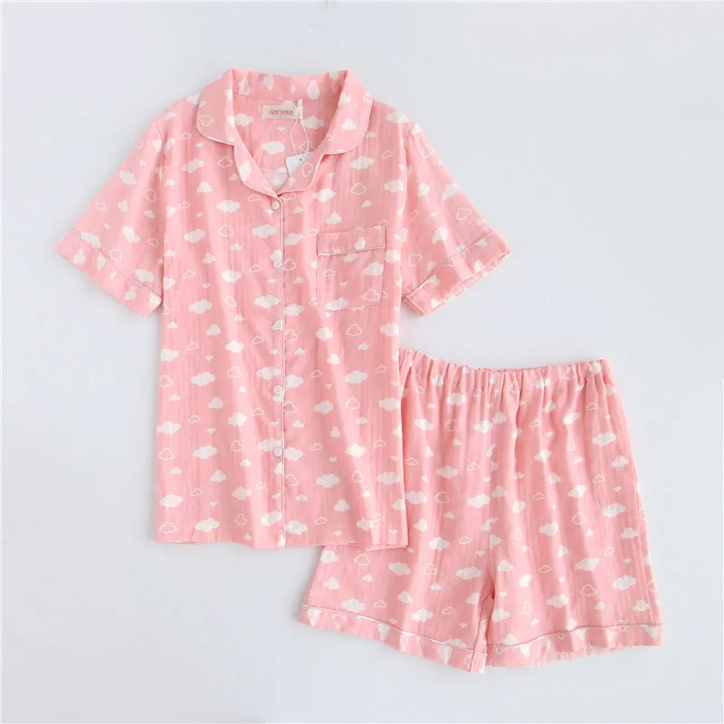 Женский костюм с шортами и коротким рукавом из хлопка | Женская одежда