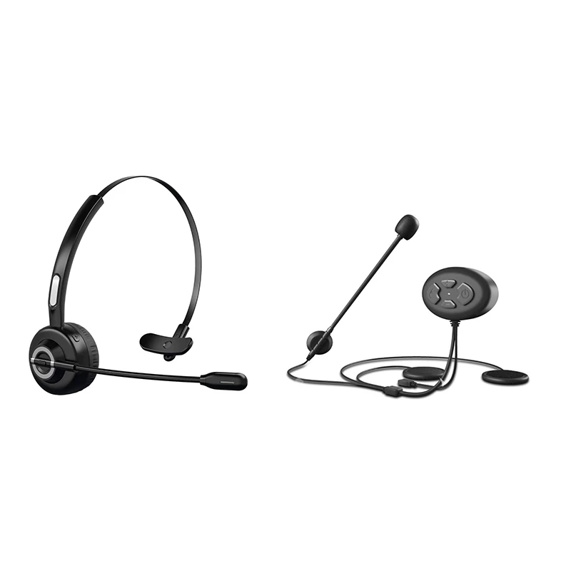 

2 Pcs Bluetooth Headphones With Microphone, Wireless Headset On Ear, Noise Canceling PC Headset For Cell Phones Tablet