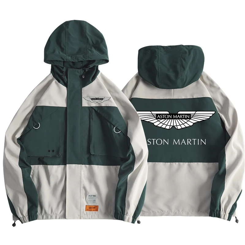 

Mens Fashion Jacket Aston Martin Outwear Windproof Waterproof New Men's Street Windbreaker Hoodie Zipper Thin Casual Star Coat