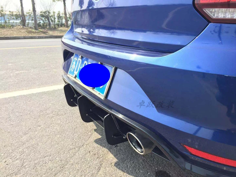 For Polo GTI Rear Lip Spoiler Trim Fins Shark Cover for Volkswagen VW 2015 2016 Bumper Protector Car Styling | Автомобили и