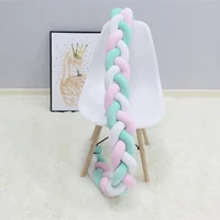 3m length toddler room decor pure weaving plush knot baby bed bumper cot bedding baby crib protector