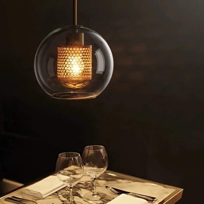 Modern Glass Led Pendant Lights Nordic Hanging Lamp Living Room Loft Industrial Decor Kitchen Light Fixture Suspension Luminaire | Лампы и