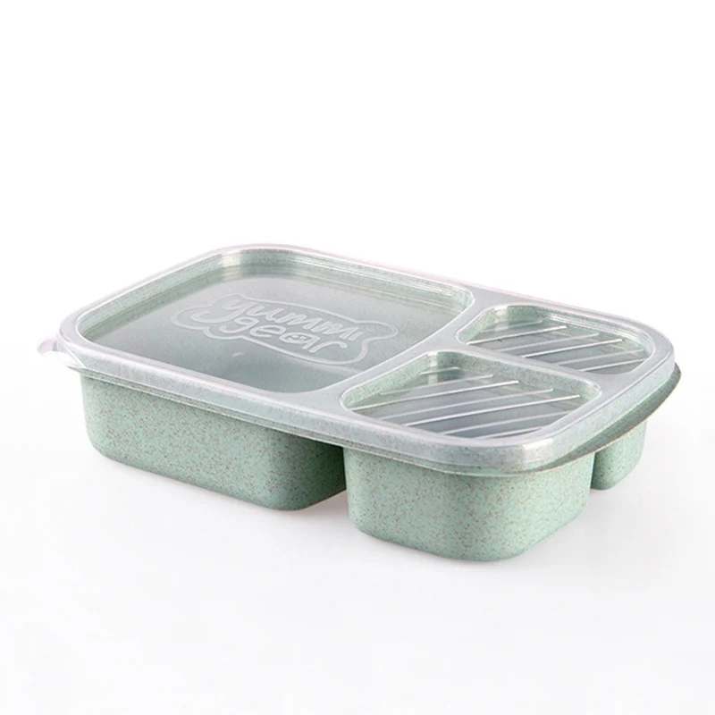 Green Портативная коробка для бенто, отдельный Ланч-бокс, герметичный, для пикника, еды, фруктов, решетка, контейнер для хранения, коробка для детей, взрослых, контейнер для еды - Цвет: Green
