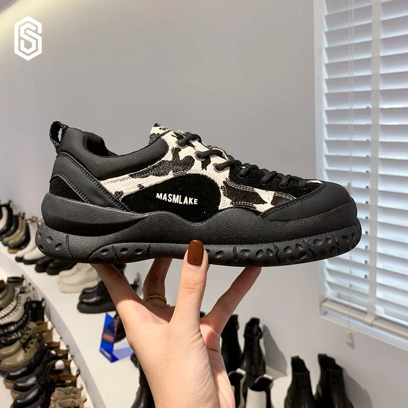 womans 2022 spring/summer new ins thick bottom all-match comfortable breathable zebra pattern sneakers Leopard sneaker shoes