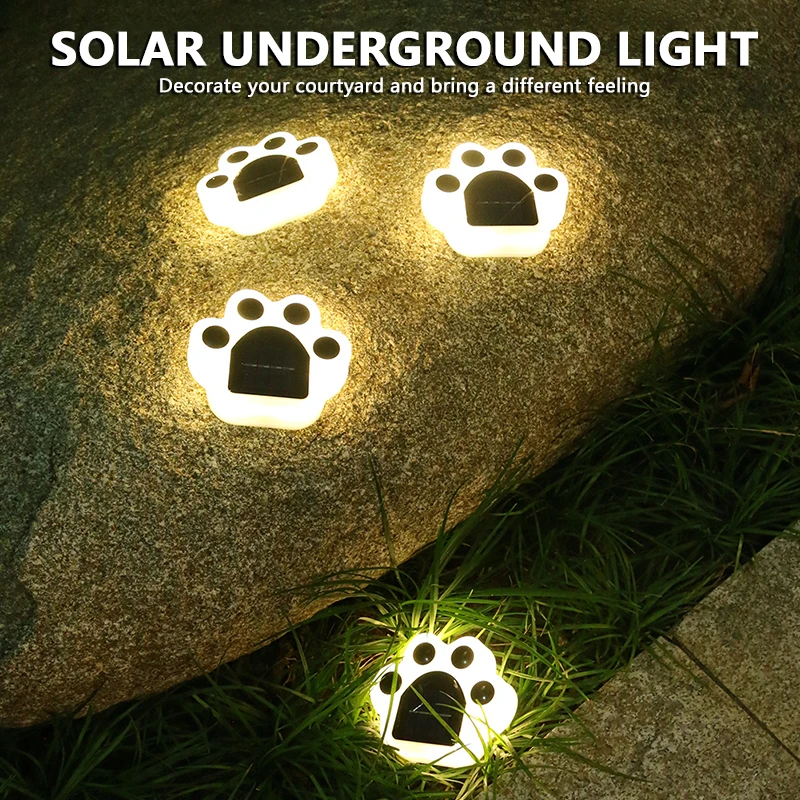 

4/1PCS Solar Bear Claw Footprint Led Light Outdoor Garden Patio Path Landscape Animal Paw Print Solar Lamp Home Christmas Decor