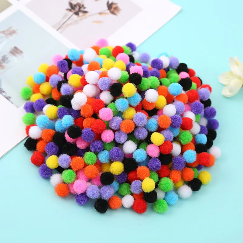 1000 шт. 10 мм Мини Мягкие помпоны пушистые плюшевые для дома свадебные аксессуары |