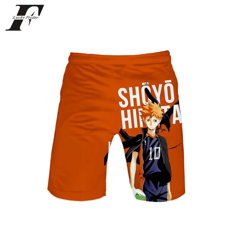 Шорты с 3D-принтом Аниме Haikyuu Пляжные штаны Karasuno летняя одежда для плавания в стиле