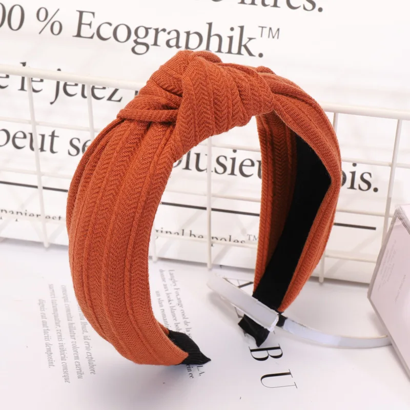 

Women Knot Hair Band Girls Hair Accessories Lady Knitting Headband Female Solid Color Headwear Fashion Simple C64