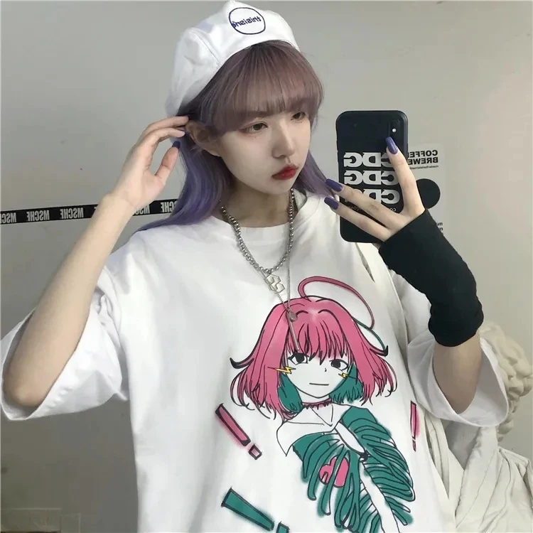 

Goth Streetwear Short Sleeve Top Tee Female Kawaii y2k mujer gothic kpop shirt футболка Harajuku Print Black Crop Women T-shirts