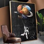 Картина на холсте астронавт, космос, картина маслом, декор для детской комнаты, мечтающие звезды, плакат и принты, настенные картины для украшения дома