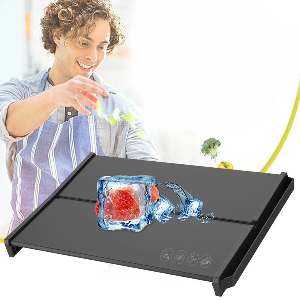 

Metal Plate Defrosting Tray Safe Fast Thawing Frozen Meat Defrost Kitchen Tool