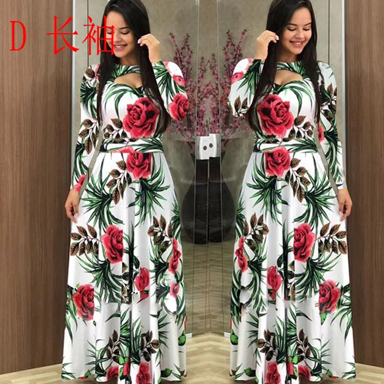 

2020 sexy fashion digital print dress European and American big swing skirt