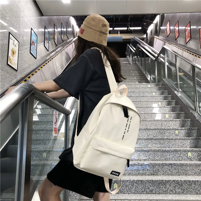 Рюкзак для девочек простые холщовые школьные сумки подростков повседневные