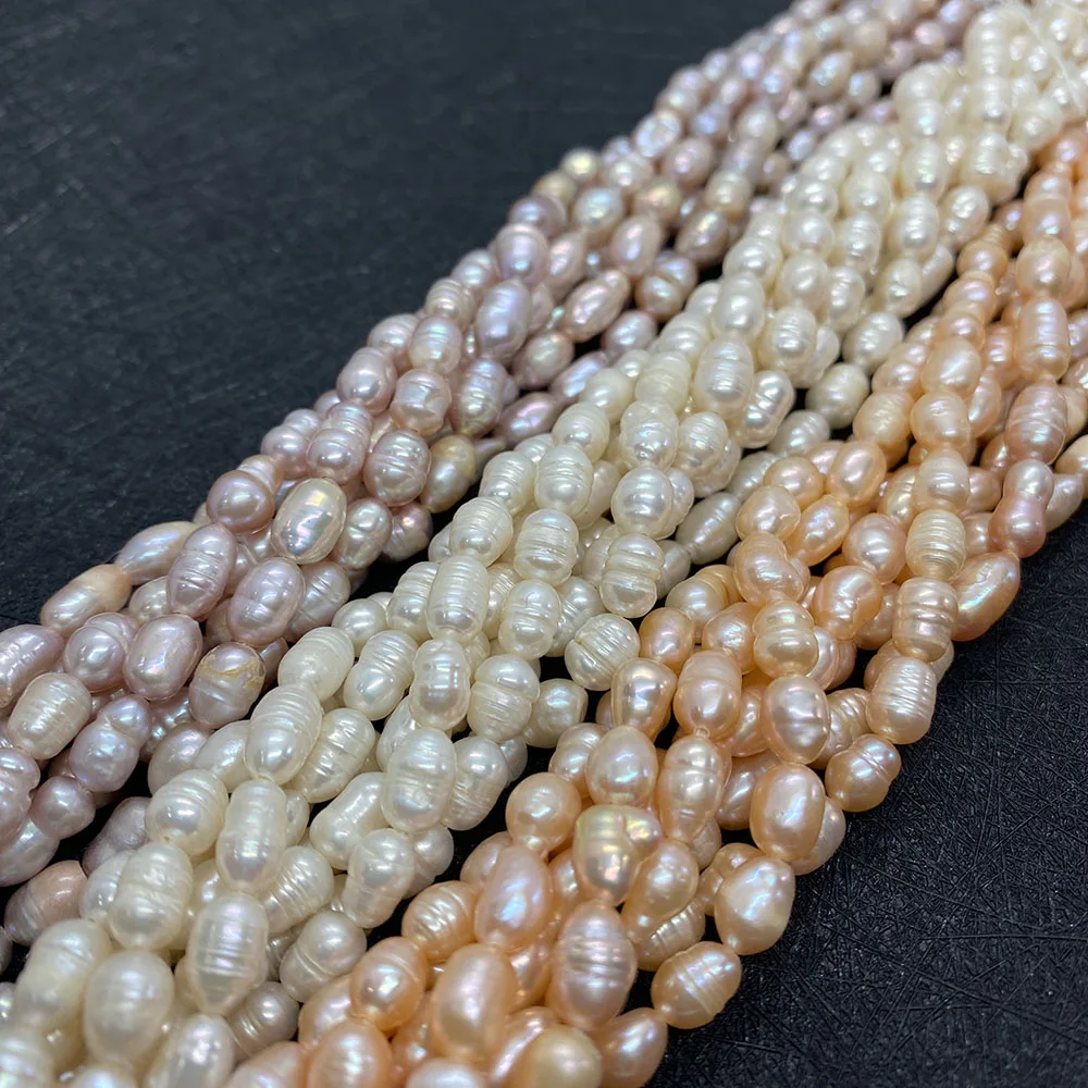 

Natural Freshwater Pearl Rice-shaped Beads for Jewelry Making Handmade DIY Ladies Bracelet Necklace Jewelry Creation Loose Beads