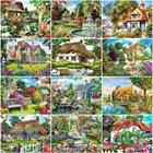 AB красочная алмазная живопись садовый пейзаж полный квадрат круглый DIY вышивка Дом стразами Вышивка крестом мозаика ремесло Домашний декор