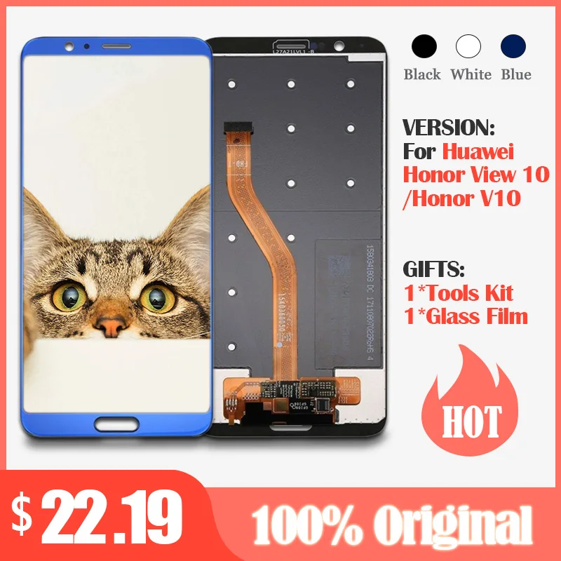 ЖК дисплей и дигитайзер сенсорного экрана в сборе 100% оригинал для Huawei Honor V10/View 10 1 2