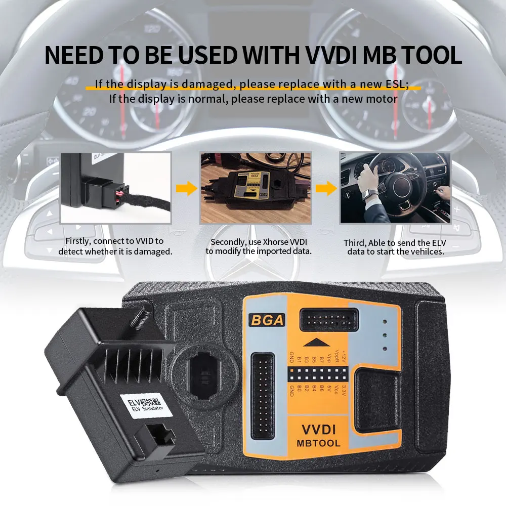 Фото Эмулятор MB ESL ELV, симулятор ELV EIS для Mercedes Benz W204 W207 W212, совместимый с Autel IM608, VVDI BGA Tool, программатором CGDI №2