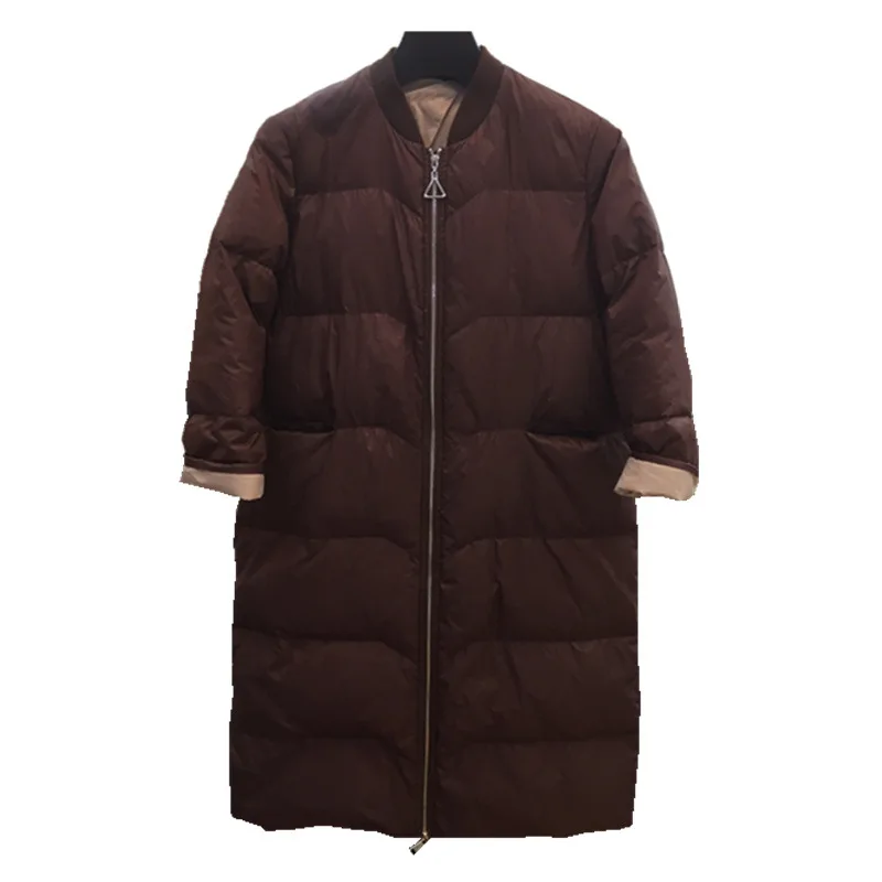 

Winter jacket 2021 women's new winter white duck down jacket ladies loose long parka coat women's warmth ladies down jacket